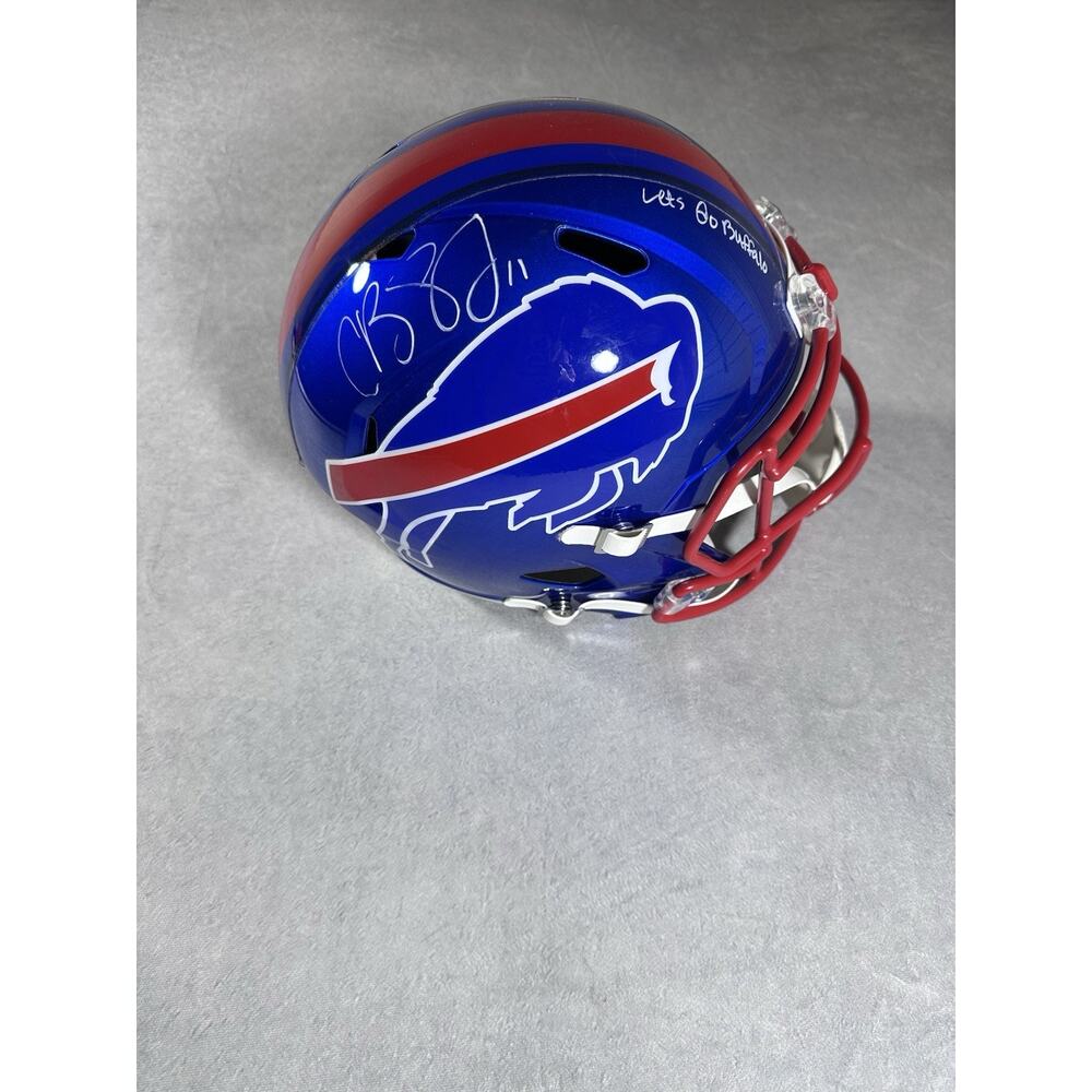 Cole Beasley Autographed Buffalo Bills F/S Flash Speed Helmet - Beckett W Holo